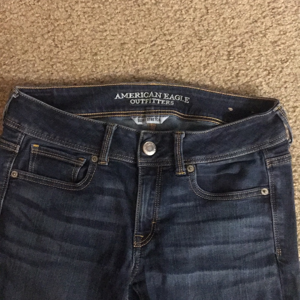 AE size 8 long super stretch boot cut jeans.